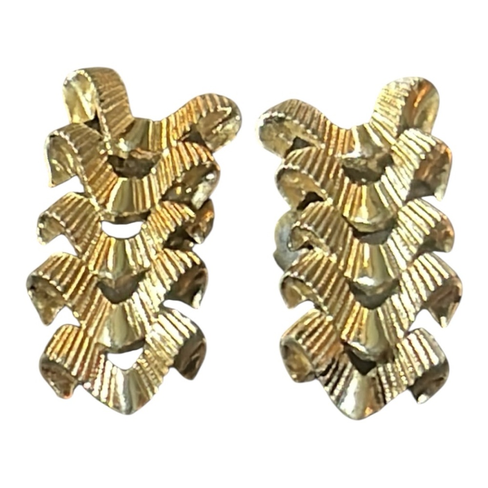 Coro Gold-Tone Ribbon Earrings